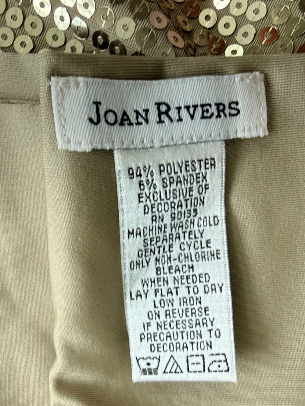 Joan Rivers golden sequin tank top with scarf, EUC - Picture 7 of 7